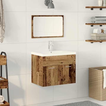 vidaXL Badkamerkast Oudhout 60 x 38,5 x 46 cm Bewerkt hout, Verzenden, Nieuw, (Half)hoge kast