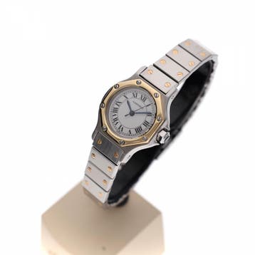 Cartier Santos Octagon Automatic 0907; Vintage Dames Ho..., Overige merken, Staal, Ophalen of Verzenden, Zo goed als nieuw