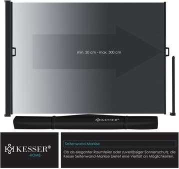 KESSER® Zijzonwering uitschuifbaar zonnescherm 300x180 ondoo, Verzenden, Zo goed als nieuw