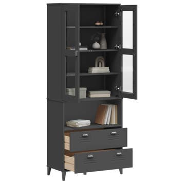 vidaXL buffetkast VIKEN 80x40x200 cm massief grenenhout, Huis en Inrichting, Kasten | Buffetkasten, Minder dan 50 cm, 75 cm of meer