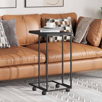 vidaXL Bijzettafel met wieltjes 40x30x63,5 bewerkt hout, Huis en Inrichting, Tafels | Salontafels, Minder dan 50 cm, 50 tot 100 cm