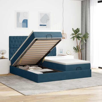 vidaXL Ottoman bed met matrassen 180x200cm fluweel, Eenpersoons, Nieuw, 80 cm, 200 cm
