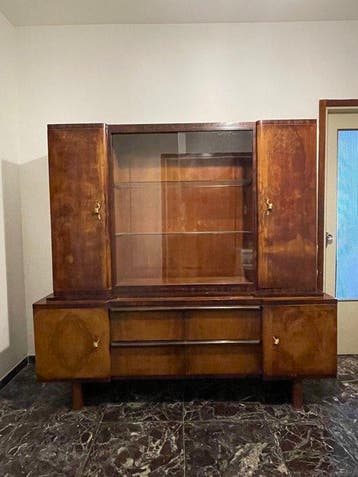 Vitrinekast - Knoesthout - Etalage in Art-Decostijl