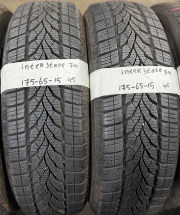 2x 175-65-15 Interstate Winter 2x 7mm €45 Per Band 175 65 15, Auto-onderdelen, Ophalen, Gebruikt, 15 inch, 175 mm