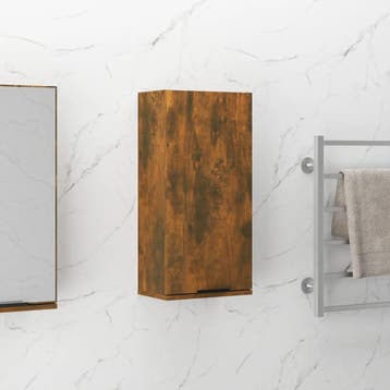 vidaXL Badkamerkast wandgemonteerd 32x20x67 cm gerookt, Verzenden, Nieuw
