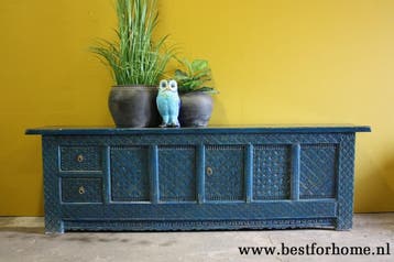 Uniek Dressoir Kleurrijke Kasten Meubel Kast, Nieuw, Grenenhout, Werelds Bohemian Landelijk Oosters Vintage Chinees Uniek Ibiza