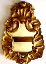 19th - Reliëf, miroir louis xv - 334 mm - Hout, IJzer,, Antiek en Kunst