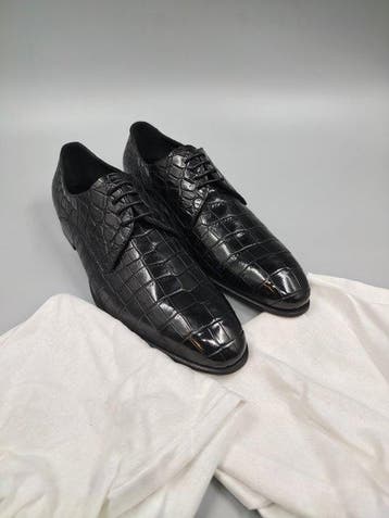 Dami-Crocodile-43,5-Black Derbys - Veterschoenen - Maat: EU, Nieuw