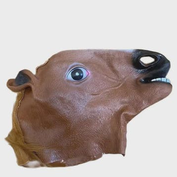 Men Brown Horse Masks Girl Funny Horse Head Mask  Latex Anim, Verzenden, Nieuw