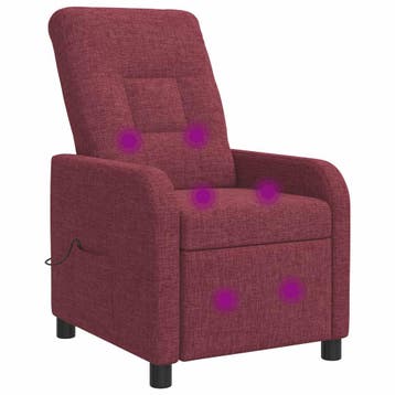 vidaXL Massage Recliner Wijnrood Stof, Verzenden, Nieuw