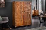 Massieve barkast SCORPION 141cm bruin mangohout, Huis en Inrichting, Woonaccessoires | Wijnrekken, Ophalen of Verzenden, Nieuw
