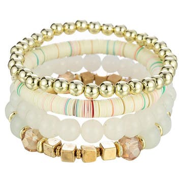 Fako Bijoux - Armband Set - Boho - Bohemian - Katsuki - Wit, Verzenden, Nieuw