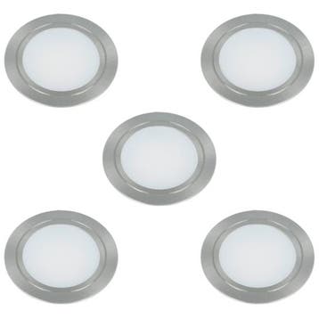 Set van 5 led spots inbouw rvs-look, Huis en Inrichting, Verzenden, Nieuw