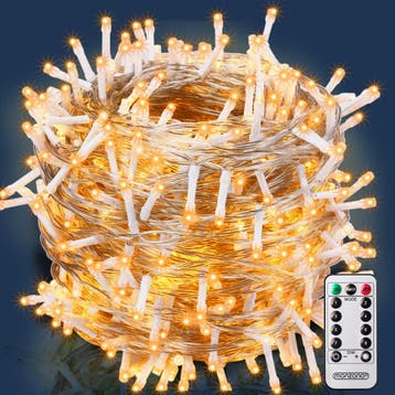 Kerstverlichting Warm Wit 40m transparant Afstandsbediening, Verzenden, Nieuw