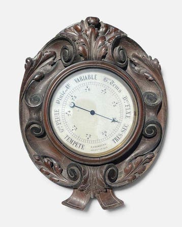 Naudet Pocket aneroid barometer - Hout, Messing, Glas