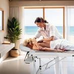 3 zones massagetafel met 5cm vulling en aluminiumframe - wit, Verzenden, Nieuw