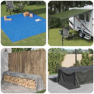 vidaXL Zeil met Oogjes Blauw 4 x 6 m 260 gsm PE, Verzenden, Nieuw