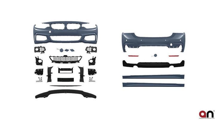 Sportlook M Pakket + 435i Diffuser BMW 4 Serie F36 B2204, Auto-onderdelen, Carrosserie en Plaatwerk, Nieuw, BMW, Voor, Achter