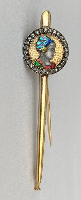 Broche - 18 karaat Geel goud Diamant (Natuurlijk), Sieraden, Tassen en Uiterlijk