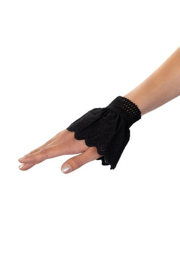KIMU® Manchetten Zwart Katoen Broderie Piet Pietenpak Zwarte, Ophalen of Verzenden, Nieuw, Feestartikel, Carnaval