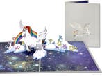 Grote pop-up kaart Unicorn | Fraaie Eenhoorn met regenboo..., Verzenden, Nieuw