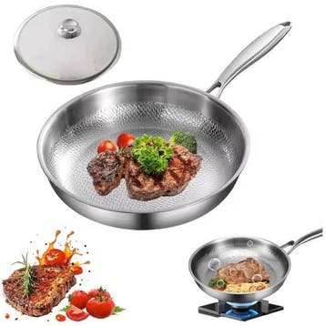Titanium Koekenpan 30 cm Anti-aanbak met Deksel Inductie, Verzenden, Nieuw
