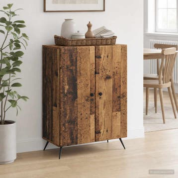 vidaXL Dressoir Oud hout 66 x 34,5 x 90 cm Bewerkt hout, Verzenden, Nieuw, Overige houtsoorten, Minder dan 50 cm
