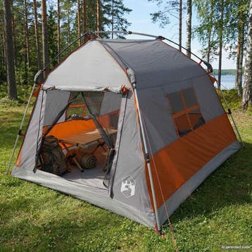 vidaXL Instant Tent Water-resistant 2-persoons Grijs en, Verzenden, Nieuw, Tot en met 2