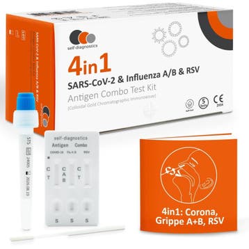 Corona & Griep (Influenza A/B) & RSV Sneltest 4 in 1 - 5, Verzenden, Nieuw