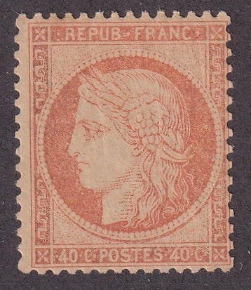 Frankrijk - 40c oranje nieuw** volledig originele gum -, Gestempeld