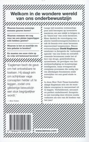 Incognito 9789401404310 David Eagleman, Verzenden, Gelezen, David Eagleman