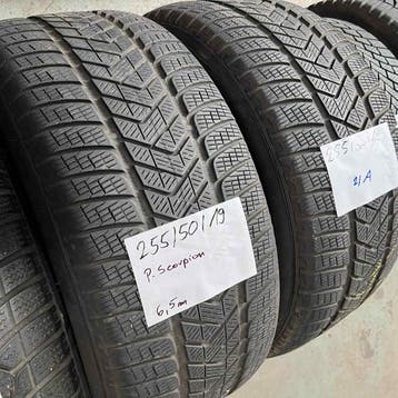 2 x Pirelli Scorpion 255-50-19 Winterbanden 6,5mm, 19 inch, Gebruikt, 255 mm, Band(en)