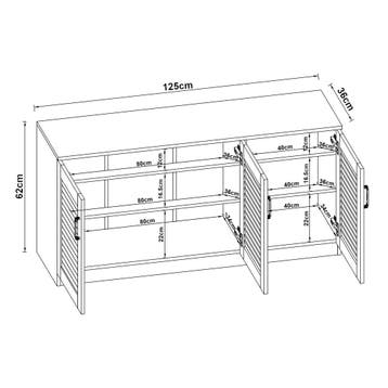 Schoenenkast Løten 62x125x36 cm wengé [en.casa], Verzenden, Nieuw