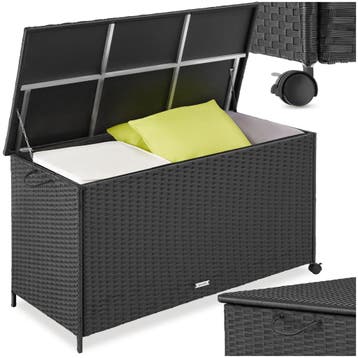 Opbergbox Kuusamo, rotan, met aluminium frame en wieltjes, Verzenden, Nieuw