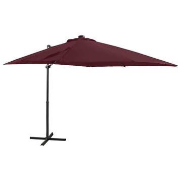 vidaXL Zweefparasol met paal en LED-verlichting 250 cm, Verzenden, Nieuw, 2 tot 3 meter, Zweefparasol