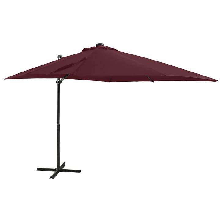 vidaXL Zweefparasol met paal en LED-verlichting 250 cm, Tuin en Terras, Parasols, Zweefparasol, Nieuw, 2 tot 3 meter, Verzenden
