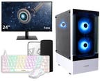 Complete Ryzen 5 Budget White Game PC Setup met 24 Gamin..., Computers en Software, Desktop Pc's, Ophalen of Verzenden, Nieuw