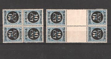 Nederland 1924 - Nederland port P57a/P57b in paren, Gestempeld