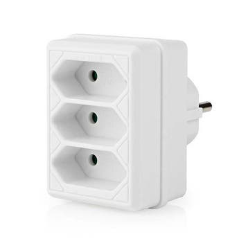 Verloopstekker | Nedis (Drieweg, 2.5 A, Wit), Verzenden, Nieuw