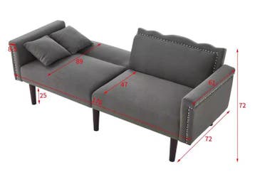 Extendable Sofa Bed – Velvet Fabric, Multifunctional Design, Verzenden, Nieuw