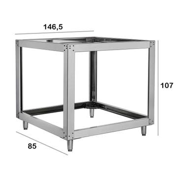 HCB onderstel voor pizzaoven - 146,5 x 85 x 107 cm - RVS, Verzenden, Nieuw in verpakking, Overige typen