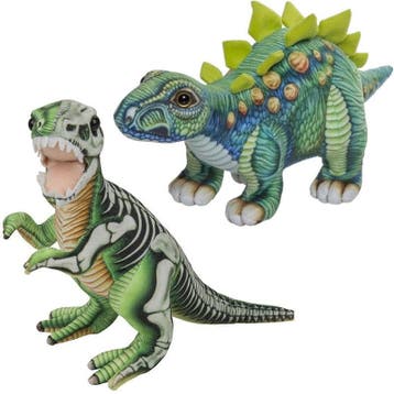 Dino knuffels set - pluche - 2 stuks - 30 cm, Kinderen en Baby's, Speelgoed | Knuffels en Pluche, Verzenden, Nieuw