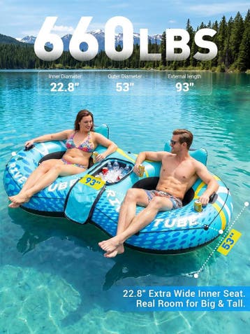 Luchtbed Zwembad - Tanning bed - 300kg - 2 Personen - Blauw, Verzenden, Zo goed als nieuw