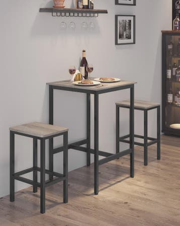 VASAGLE Bartafel Keukentafel Hoog 60x60x92 cm Industrieel De, Huis en Inrichting, Complete eetkamers, Verzenden, Nieuw