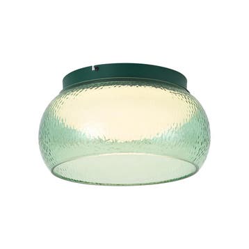 Art Deco plafondlamp groen met glas incl. LED 3-staps, Verzenden, Nieuw
