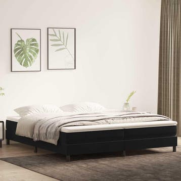 vidaXL Boxspringbed zonder matras 200x210 cm fluweel zwart, Huis en Inrichting, Slaapkamer | Bedden, Verzenden, Nieuw, Zwart, Stof