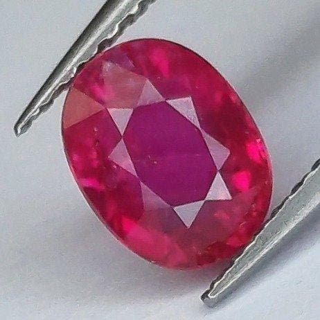 Rood Robijn - 1.11 ct - Antwerp Laboratory for Gemstone, Sieraden, Tassen en Uiterlijk, Edelstenen