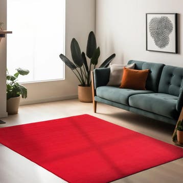 Wasbaar Vloerkleed | Sky | Uni | Rood | 160x230 cm, Verzenden, Nieuw