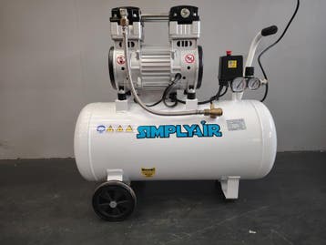 SimplyAir stille compressor 50 ltr 8 bar, Doe-het-zelf en Verbouw, Compressors, Geluidgedempt, 6 tot 10 bar, Nieuw, Ophalen of Verzenden