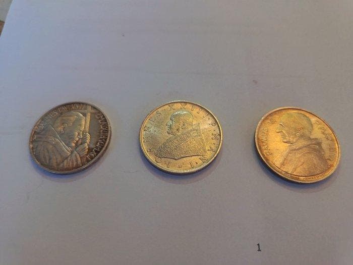 Vaticaan. 500 Lire argento 1959-1991 (3 monete) (Zonder, Postzegels en Munten, Munten | Europa | Niet-Euromunten